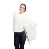 Šála ze 100% Pashmina Kašmíru, 70 cm x 170 cm, Super měkká, Čistě Bílá