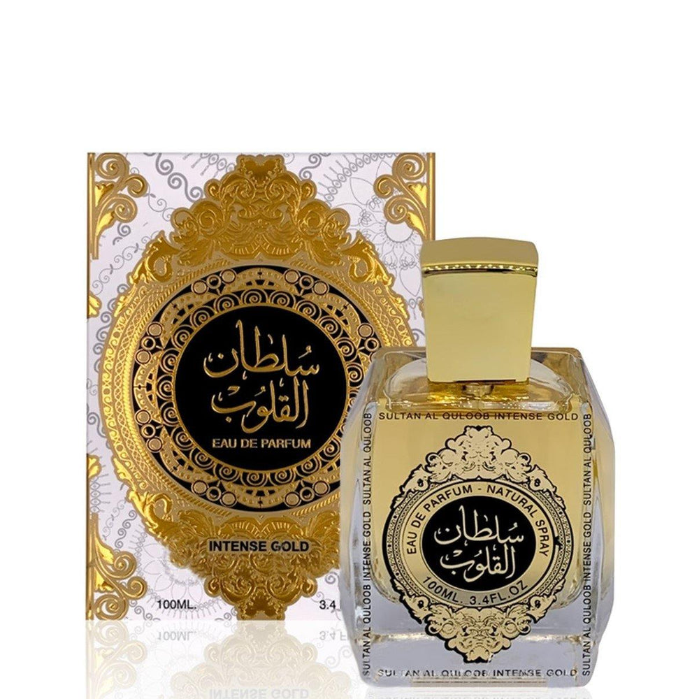 100 ml Eau de Parfume Sultan Al Quloob Intense Gold Kořeněná Dřevitá Vůně pro Muže a Ženy - Multilady.cz