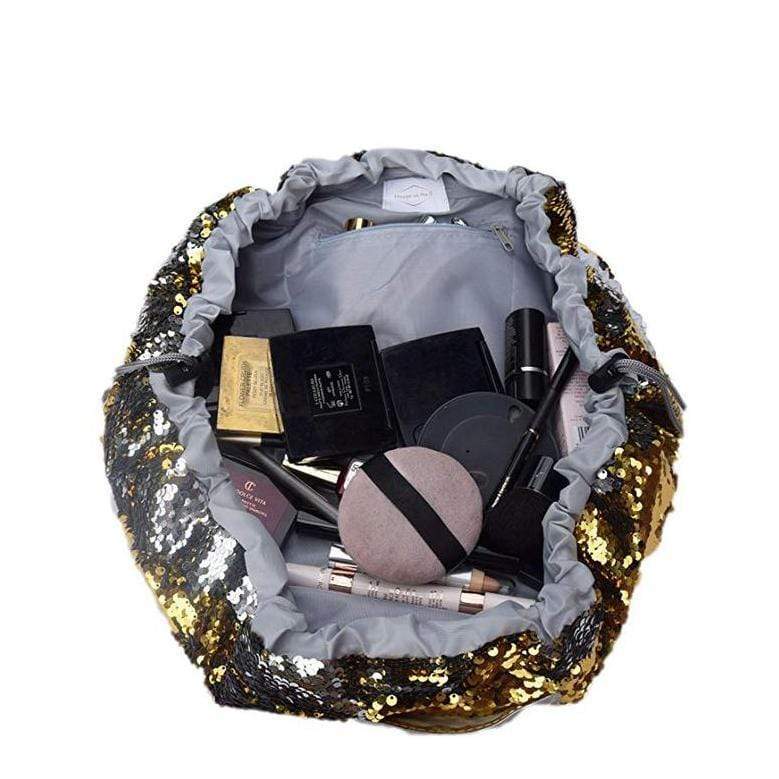 Taška na make-up se zlato-stříbrnou interaktivní flitrou