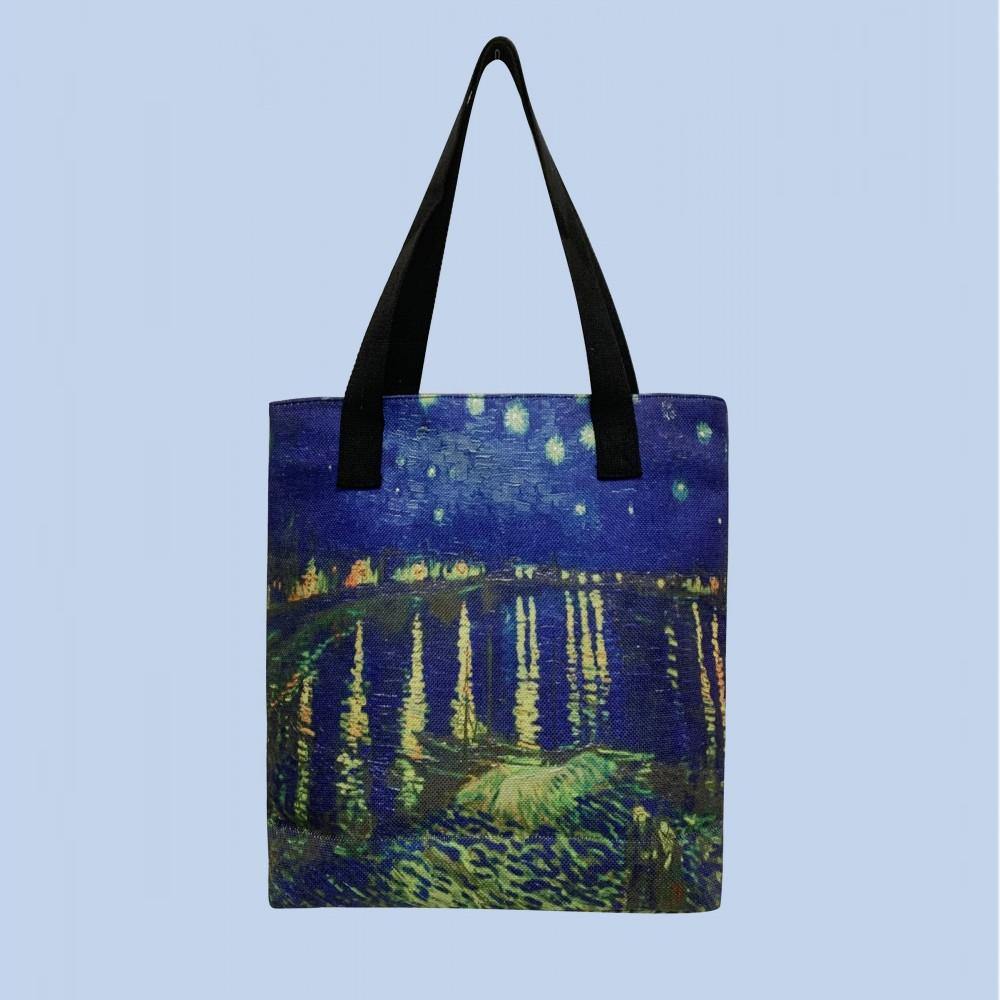 Nákupní taška, Van Gogh - Starry Night Over The Rhone, 38 cm x 10 cm x 36 cm - Multilady.cz